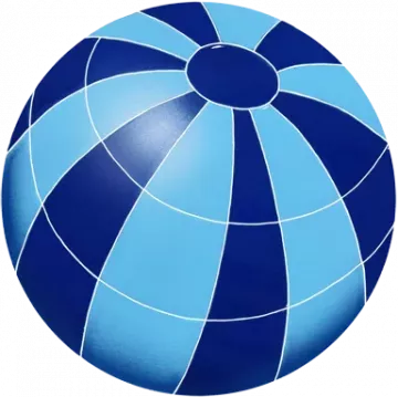 Artistry In Mosaics Beach Ball Blue Porcelain Pool Design 11"